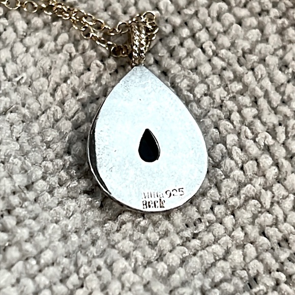 Anna Beck gold plated sterling silver and onyx necklace. NWT - Picture 5 of 6